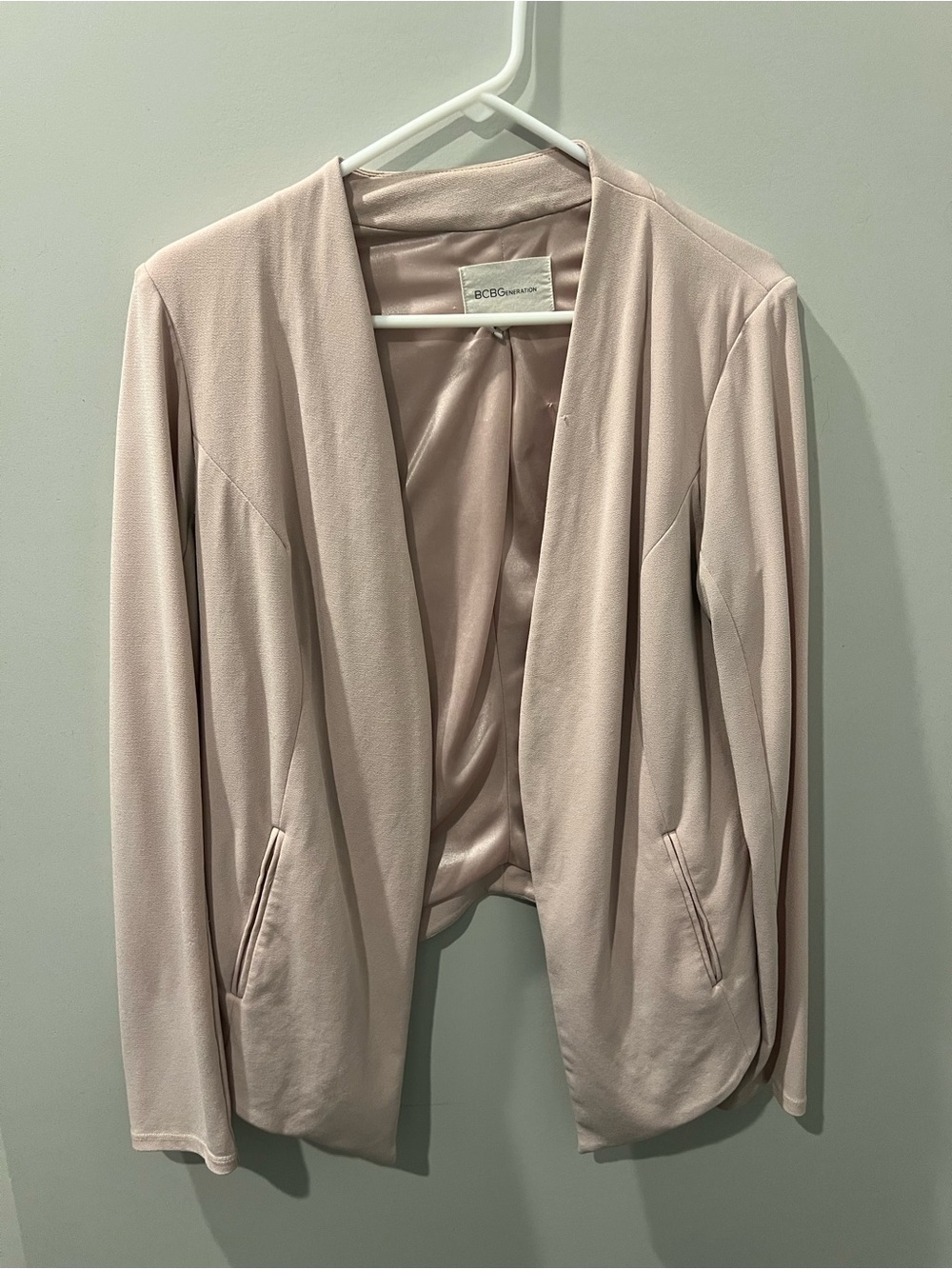 BCBGeneration Light Blush Open-Front Blazer